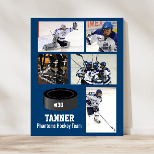 Custom Hockey Photo Collage Team Name Your Text Poster