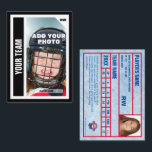 Custom Hockey Trading Card (Black) Add Your Stats<br><div class="desc">Be just like the pros by having your very own custom soccer card featuring a photo of yourself on the front and your personal soccer statistics on the back. You'll get plenty of cards in a pack because these cards are meant to trade with friends and also to give to...</div>