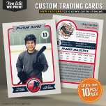 Custom Hockey Trading Card Custom Team Colours Car<br><div class="desc">A fully customizable hockey trading card designed as a calling card with editable team colours for a truly personalized look. Easily change colours,  photo,  and text to match any team or style,  making it perfect for players,  teams,  and fans as a unique keepsake or gift.</div>