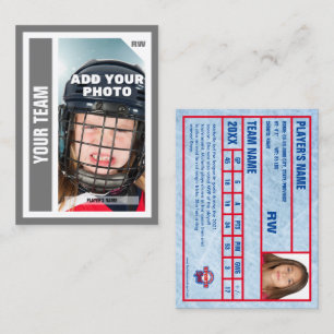 Custom Hockey Trading Card (Grey) Add Your Stats