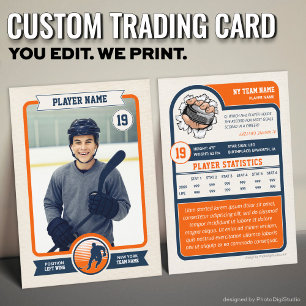 Custom Hockey Trading Card, Vintage Player Card
