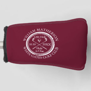 Custom Hole in One Classic Burgundy Golf Head Cover