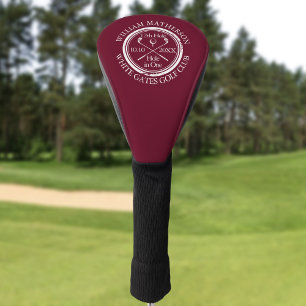 Custom Hole in One Modern Burgundy Golf Head Cover