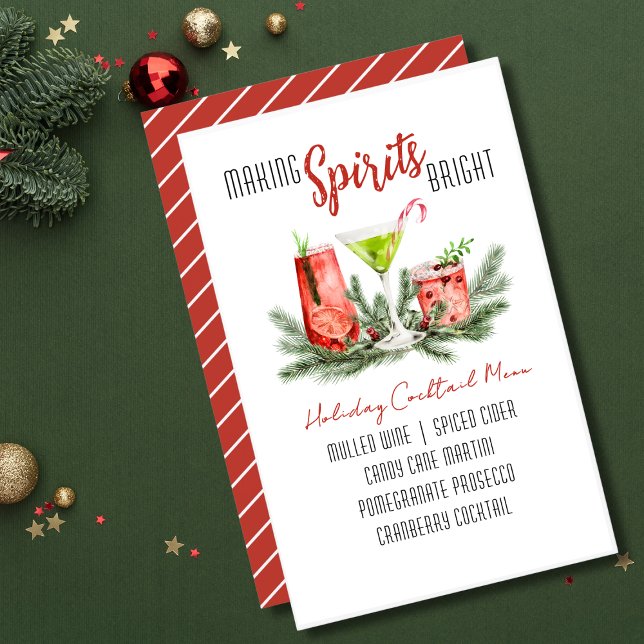 Custom Holiday Bar Menu – Making Spirits Bright (Creator Uploaded)