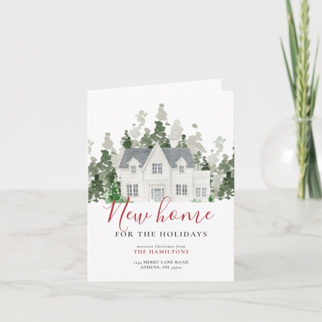 Custom Holiday Moving Announcement Folded Card (Front)