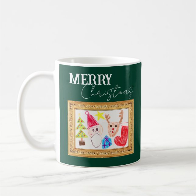 Custom Holiday Mug Featuring Your Child's Artwork (Left)