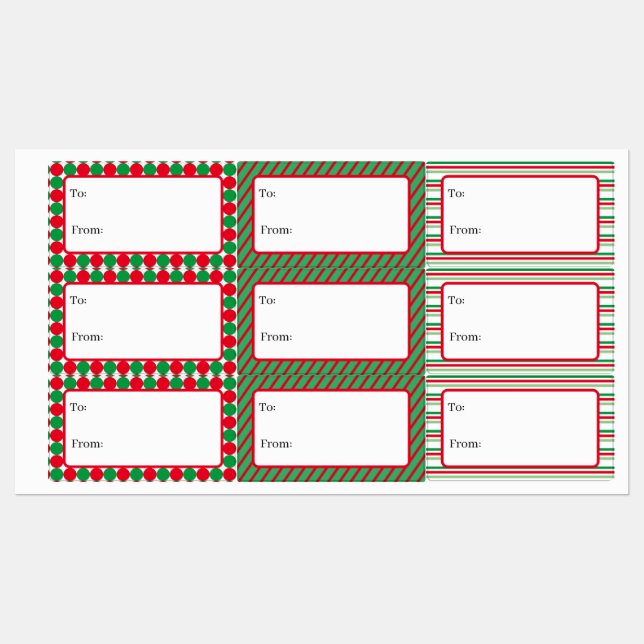 Custom Holiday Pattern Gift Labels (Sheet)