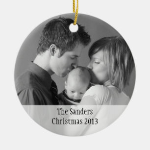 Custom holiday photo memory sentimental keepsake ceramic ornament