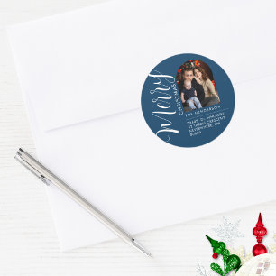 Custom Holiday Return Address Label Add Your PHOTO
