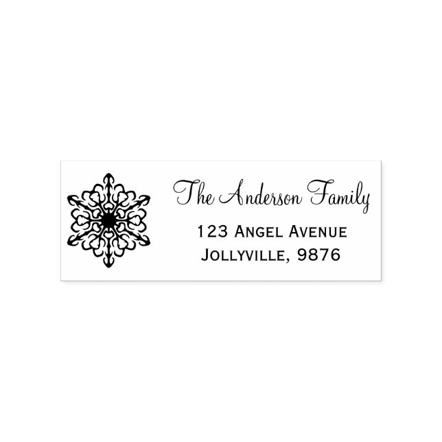 Custom Holiday Snowflake Return Address Rubber Stamp (Imprint)
