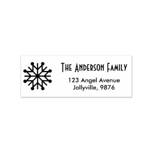 Custom Holiday Snowflake Return Address Rubber Stamp