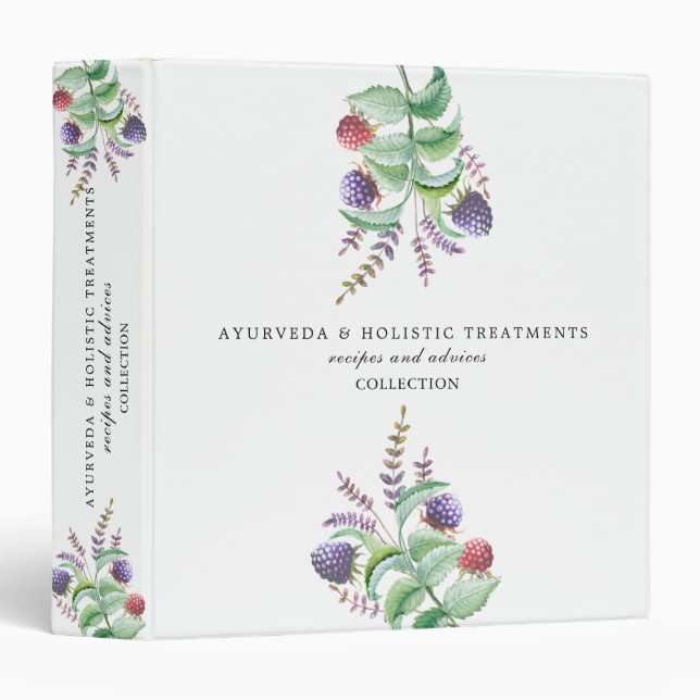 Custom Holistic Organic Natural Recipes Binder (Front/Spine)