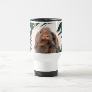 Custom Holland Lop Rabbit Christmas Photo Coffee M Travel Mug