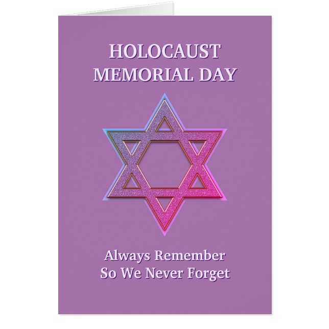 Custom Holocaust Remembrance Day Memorial Card (Front)