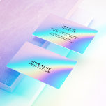 Custom Holographic Business Card<br><div class="desc">Custom Company Holographic Business Cards featuring a modern and minimalist template design with simple black sans-serif font on colourful iridescent neon background,  customizable in any colour.

Holographic aesthetician nail office depot unique Business Cards modern professional</div>