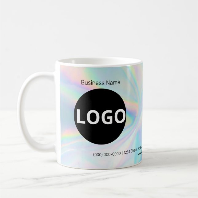 Custom Holographic Logo  Coffee Mug (Left)