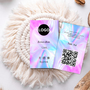 Custom Holographic opal stone Logo  Business Card