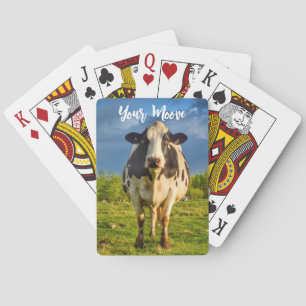 Custom Holstein Cow Your Moove Playing Cards
