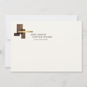Custom Home Builder Logo Ivory Flat Notecard