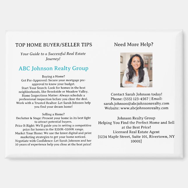 Custom Home Buyer or Seller Guide Real Estate Magnet (Front)