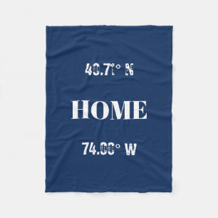 Custom Home Coordinates Fleece Blanket