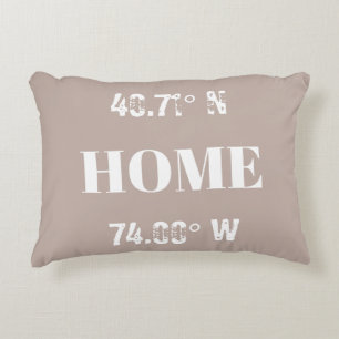 Custom Home Coordinates  Throw Pillow