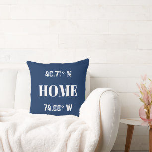 Custom Home Coordinates  Throw Pillow