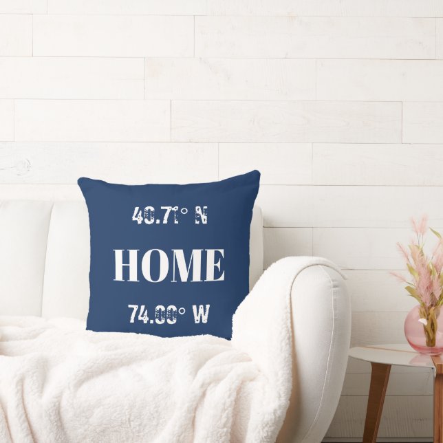 Custom Home Coordinates  Throw Pillow (Couch)