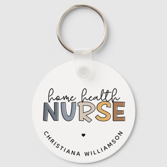 Custom Home Health Nurse Appreciation Gifts Keychain (Front)
