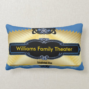 Custom Home Theatre Add Your Monogram Lumbar Pillow
