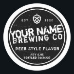 Custom Homebrew Bottle Labels - Add your own words<br><div class="desc">Personalized Custom designed Beer Label stickers - Add your own words, change the colours, add a different logo and print away! Designed by Garagemonk.com where we sell waterproof labels, bottle caps and brewing aprons. HOW: Choose Edit, adjust the words and upload a PNG file of the logo you want to...</div>