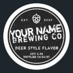 Custom Homebrew Bottle Labels - Add your own words<br><div class="desc">Personalized Custom designed Beer Label stickers - Add your own words, change the colours, add a different logo and print away! Designed by Garagemonk.com where we sell waterproof labels, bottle caps and brewing aprons. HOW: Choose Edit, adjust the words and upload a PNG file of the logo you want to...</div>