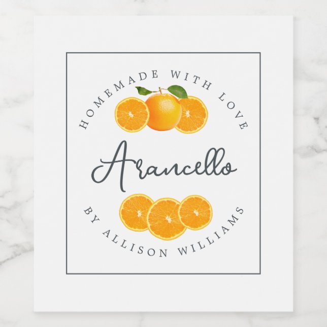 Custom Homemade Arancello Label (Single Label)