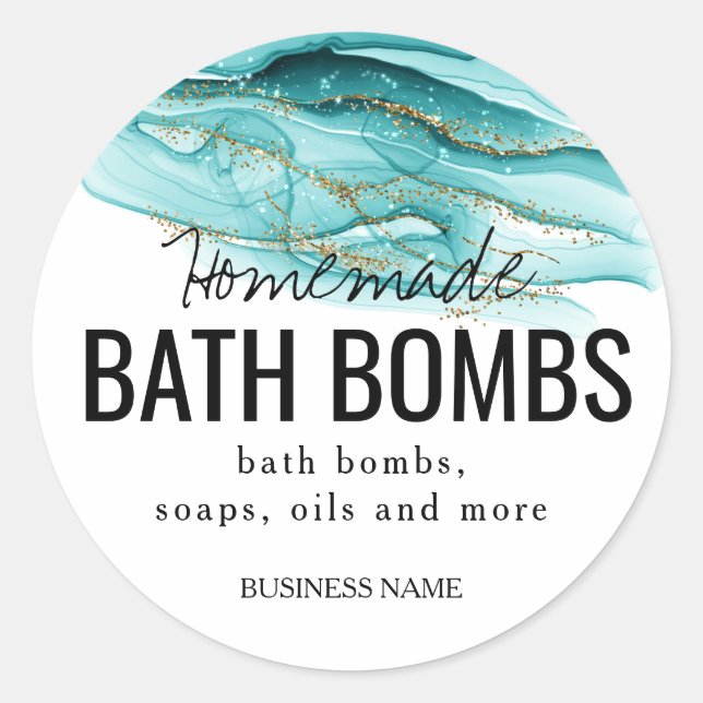 custom homemade bath bombs label (Front)