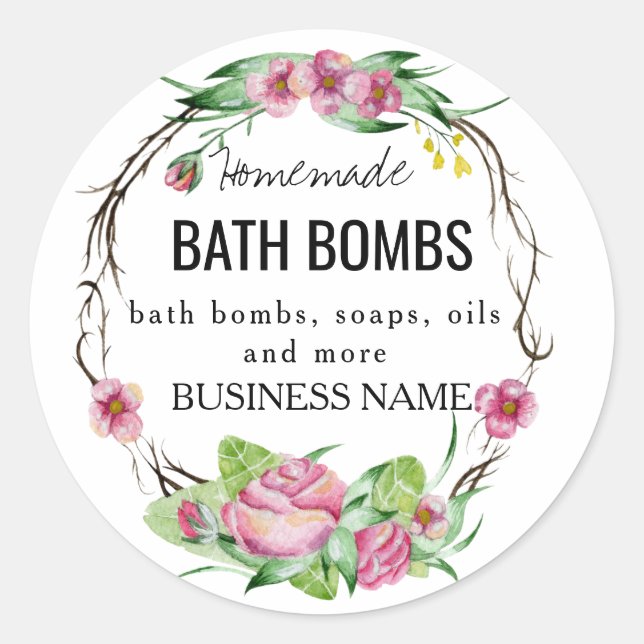 custom homemade bath bombs label (Front)