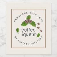 Custom Homemade Coffee Liqueur Label