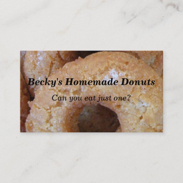 Custom Homemade Doughnuts Doughnuts Business Card (Front)