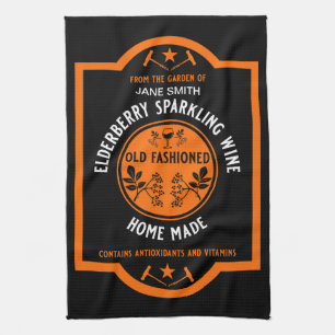 Custom Homemade Elderberry Sparkling  Kitchen Towel