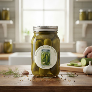 Custom Homemade Garlic Dill Pickles Classic Round Sticker