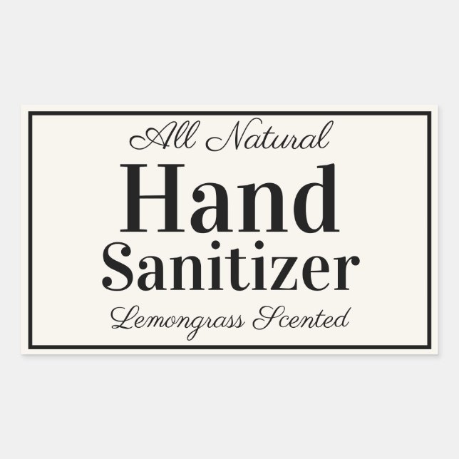 Custom Homemade Hand Sanitizer Simple and Elegant Sticker (Front)
