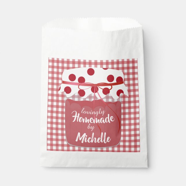 Custom Homemade Jam and Gingham Favour Bag (Front)