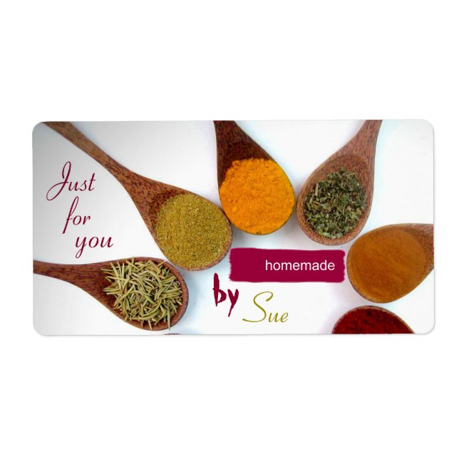 Custom Homemade Just For You Labels (Front)