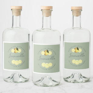 Custom Homemade Laurel Green Limoncello Label 