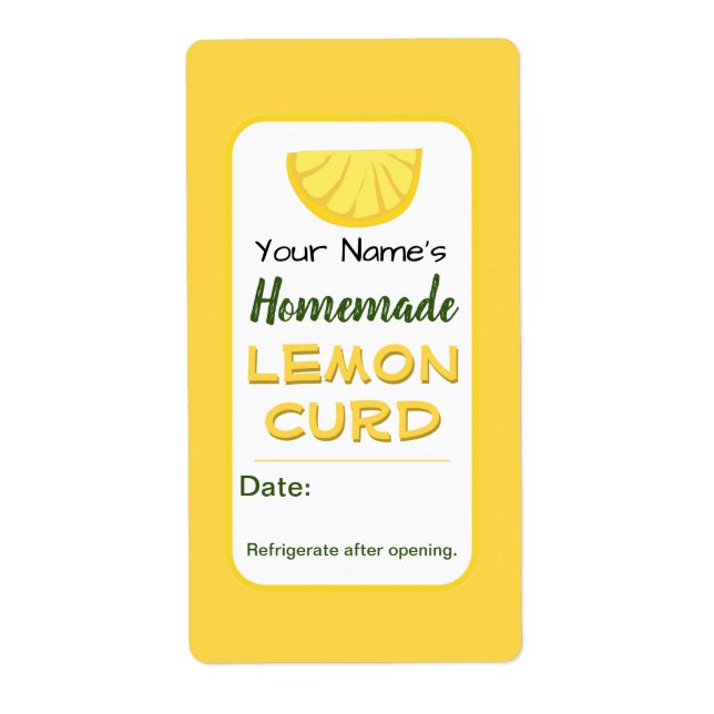 Custom Homemade Lemon Curd Pickles Preserves (Front)
