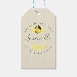 Custom Homemade Limoncello Antique White Gift Tags