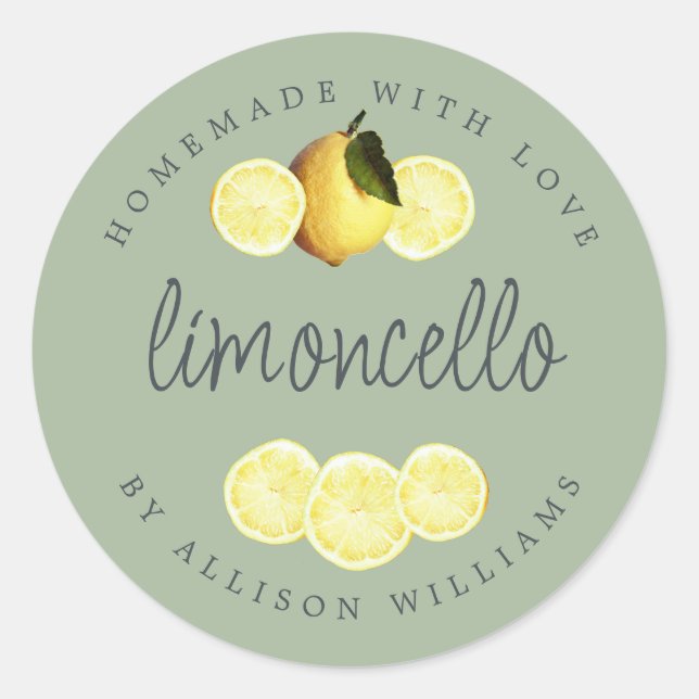 Custom Homemade Limoncello Label (Front)