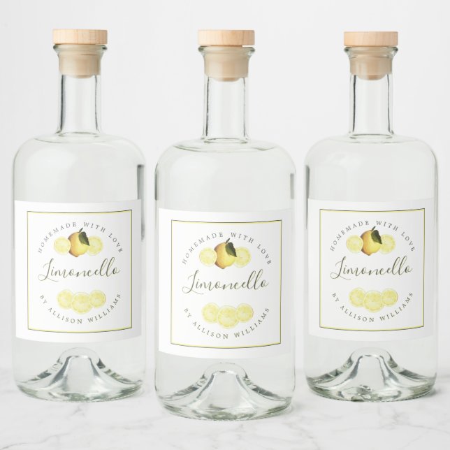 Custom Homemade Limoncello Label (Bottles)