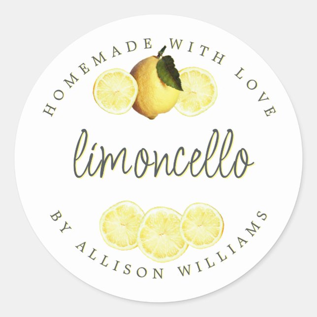 Custom Homemade Limoncello Label (Front)