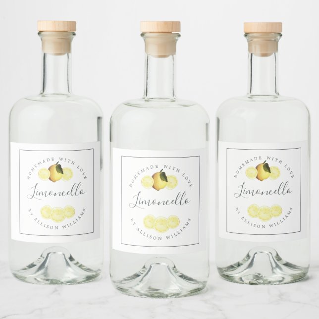 Custom Homemade Limoncello Label (Bottles)