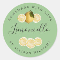 Custom Homemade Limoncello Label Green